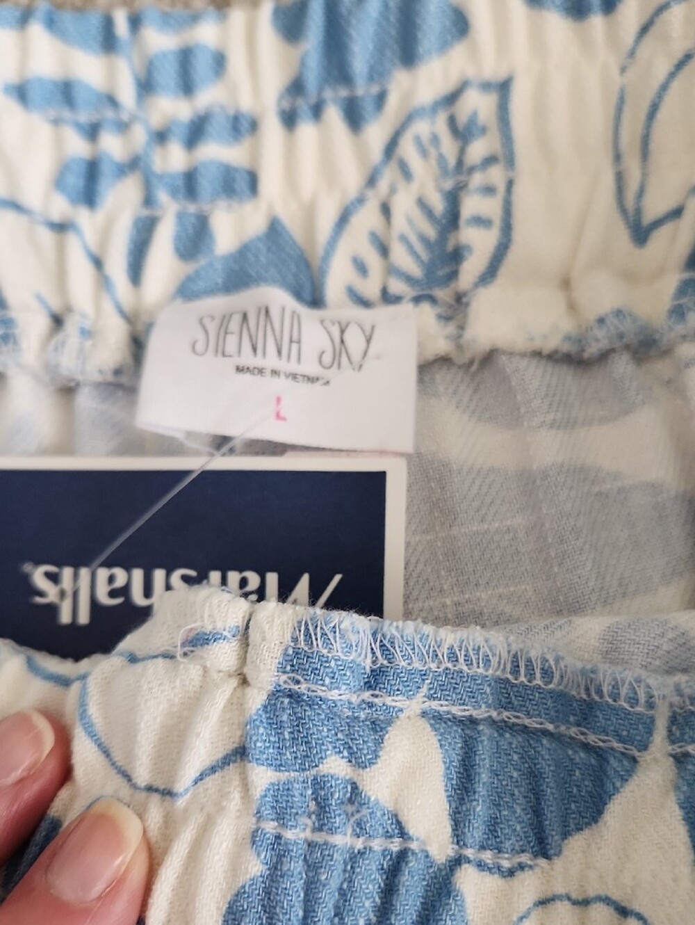 Sienna Sky Blue and White Floral Pants - Picture 4 of 5